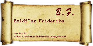 Belász Friderika névjegykártya